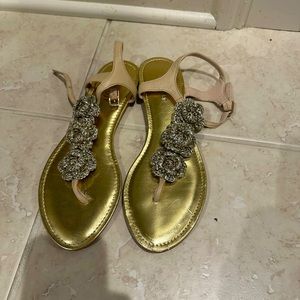 Nine West Gold Flower Sandals